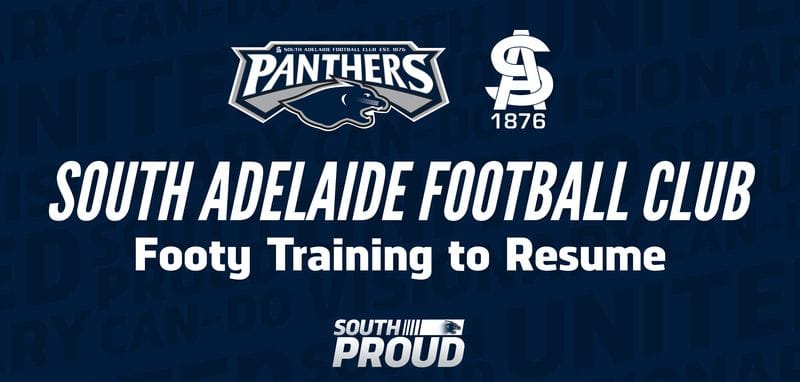 Footy Training Set to Resume in SA Footy Training Set to Resume in SA